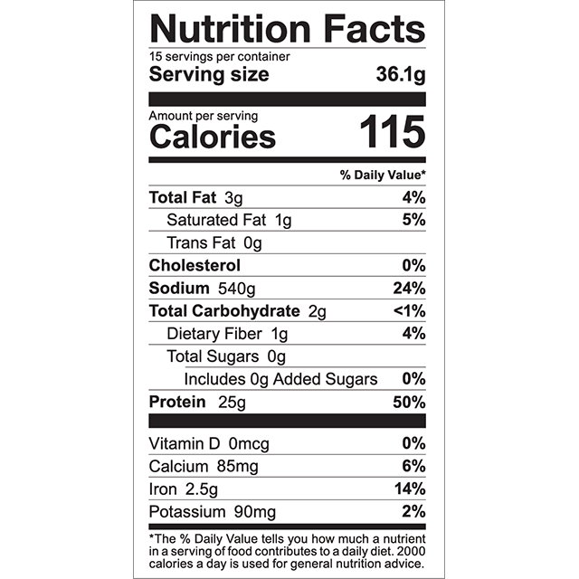 Vida Pure - Vanilla Bean nutrition facts